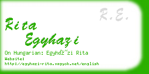 rita egyhazi business card